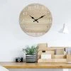 14" Round Wood Wall Clock with Cutout Numbers Tan - Stonebriar Collection -Glas24 Shop unnamed file 420