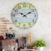 14" Round Vintage Farmhouse Wall Clock Light Blue/Yellow - Stonebriar Collection -Glas24 Shop unnamed file 424