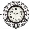 12" Wrought Iron Style Round Wall Clock Black/Bronze-Westclox -Glas24 Shop unnamed file 439