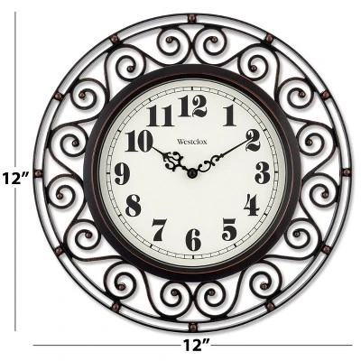 unnamed-file-439.jpg 12" Wrought Iron Style Round Wall Clock Black/Bronze-Westclox -Glas24 Shop unnamed file 439