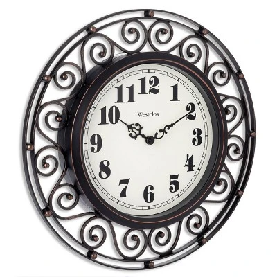 unnamed-file-441.jpg 12" Wrought Iron Style Round Wall Clock Black/Bronze-Westclox -Glas24 Shop unnamed file 441