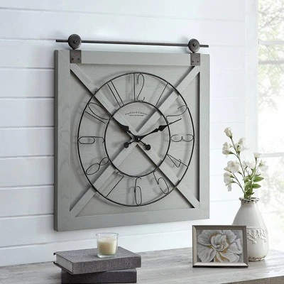 unnamed-file-458.jpg Field Haven Farmhouse Barn Door Clock - FirsTime Galvanized Metal -Glas24 Shop unnamed file 458