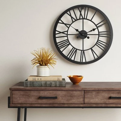 unnamed-file-459.jpg 23" Metal Wall Clock Black - Threshold™ -Glas24 Shop unnamed file 459