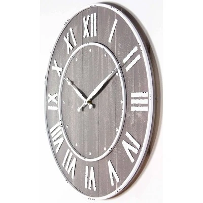 unnamed-file-548.jpg 23" Wine Barrel Wood/Metal Wall Clock Gray - Infinity Instruments -Glas24 Shop unnamed file 548