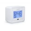 Capello - Dual Alarm Clock with USB Phone Charger - White -Glas24 Shop unnamed file 58