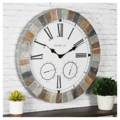 Sandstone Outdoor Wall Clock - FirsTime Light Brown