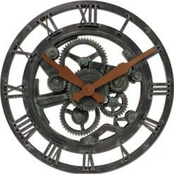 15" Oxidized Gears Wall Clock Metallic Teal - FirsTime & Co.