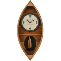 Wood Canoe Pendulum Clock - FirsTime