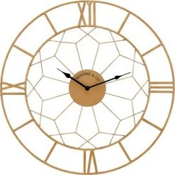 Milan Geometric Wall Clock Gold - FirsTime