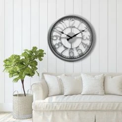 20" Open Dial Wall Clock Silver - Westclox